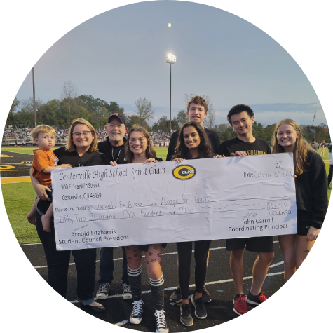 Centerville High School students with spirit check